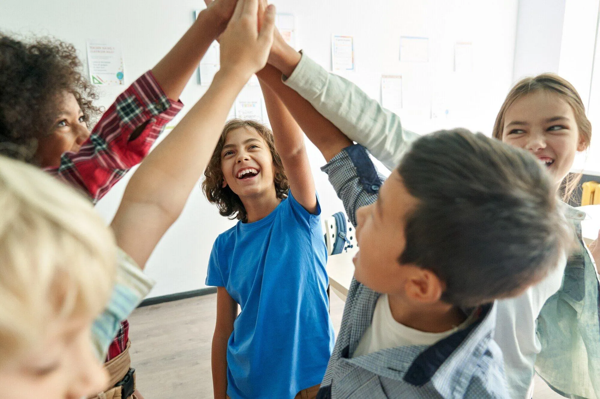 Students learning in a modern renovated classroom